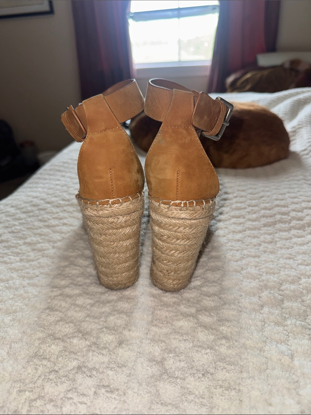 Marc Fisher Tan Espadrille Wedge Sandals 5.5 - Picture 5 of 6